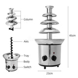 4-Tiers Electric Fountain - Fondue Pot Set for Chocolate, Candy, Ranch, Nacho Cheese