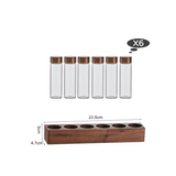 Bean Glass Storage Container Display Rack Walnut Tea Tube Bottle Accessories Tools Coffee Set