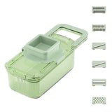 6-in-1 Vegetable Chopper - Multifunctional Grater With Six Tools, Adjustable Thickness For Cutting & Draining Vegetables