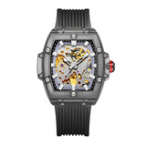 Fahion men watch ONOLA Sprot Plastic Transparent Hollow Full Automatic Mechanical Watches Men Waterproof Clock