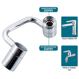 1080 Degree Rotating Extender Metal U Shaped Robotic Arm Universal Dual Model Splash-proof Filter Faucet Home Bathroom