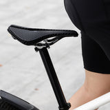 3D Printed Cozy Seat with Rainproof Cover Hollow Bike Saddle Carbon Fiber Breathable for Men Women Long Distance Cycg