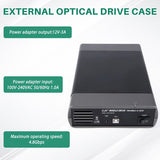 5.25 Inch USB 2.0 SATA External Optical Drive Case Enclosure Box Adapter for Windows XP and PC - EU Plug