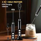 1pc Electric Milk Mini Frother Handheld Foam Maker , Electric Operated Stainless Steel Drink Blender Kitchen Mixer