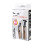 Kemei Rechargeable electric nose trimmer KM-6629hair trimmer 2 in 1 facecare