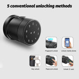 5-in-1 Unlock Smart Lock - Keyless Entry, Biometric Door Knob with Keypad, BT, Tuya App, Remote Control, Password, Fingerprint