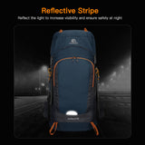 65L Water-resistant Hiking Backpack with Rain Cover Outdoor Sport Travel Daypack for Camping Climbing Mountaineering