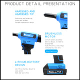 Electric Rocol RL-520 Lithium Battery Automatic Rivet Gun Core Pulg Riveting Tool Stainless Steel Brushed Rivets