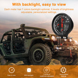 5” 4 in 1 Car Multifunctional Tachometer Pressure Oil Water Temperature Gauge Meter Support Alarm Function