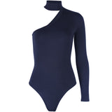 European And American Fashion Halter One-shoulder Slim Fit Slim Looking Base Jumpsuit