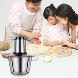 Meat Grinder 2L Stainless Steel Electrical Food Processor Blender Mixer hine for Kitchen Fruits Nuts, EU Plug