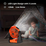 1pc Rechargeable Camping Fan With LED Lantern - Portable USB Table Fan For Tent, Travel, And Outdoor Activities - Battery Operated Powered Fan With Bright Light And Adjustable Speeds