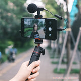 Mini Vlog Live Streaming Smartphone Clip Phone Holder Cold Shoe Mount 1/4inch 55-90mm Smartphones for Tripod Mic LED Light