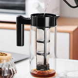 1pc/1300ml, Percolator Coffee Pot, Cold Boiled Iced Coffee Espresso Extraction Cup With Filter Screen, High-capacity Cold And Hot Dual Purpose Coffee Pot
