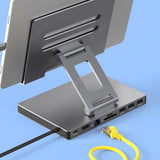 Mobile Bracket HUB Aluminum Alloy Docking Station Laptop Stand HDMI-Compatible Multiple Ports Hub 4K 60HZ 5Gbps Gigabit Ethernet