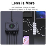 205W GaN 6-in-1 Quick Charge 3.0 PPS USB Type C PD Fast Charger for book iPhone 15 14 Samsung S23