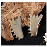 Natural Horn Scraping Gua Sha Massage Board Facial Eye Lifting Wrinkle Removal Acupuncture Spa Beauty Care Tool