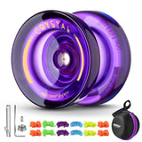 MAGICYOYO Responsive Yoyo Kids K2 Crystal , Dual Purpose Plastic Yo-Yo for Beginners, Replacement Unresponsive Ball Bearing