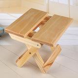 Pine Wood Folding Stool Portable Household Solid Wood Fishing Small Square Stool