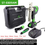 Electric lithium battery ST-E809AM 9mm Copper Tube Horn Mouth Metric and Imperial charging pipe expander
