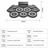 Portable W562 Electronic Drum Set Roll Up Pad Digital Usb 7 Pads Drum Set Silicone Electric Drum Pad W/foot Pedals Drumstick