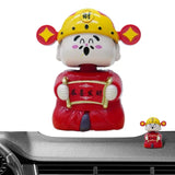 Dashboard Ornament God Of Wealth Solar Statue Road Joy Automotive Trim For Long Trip Or Daily