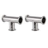 2 Pcs 1.5Inch 38Mm Sanitary Tri Clamp 3 Way Tee 304 Stainless Steel Sanitary Ferrule Tee Connector Pipe Fitting