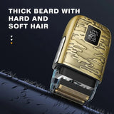 RESUXI LK-2010 All Metal IPX6 Waterproof Electric Shaver Hair Trimmer For Men Double Foil Shavers Adjustable Motor Speeds Gift