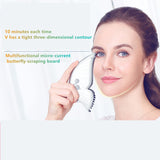 Butterfly V Shape Ionic Electric Gua Sha Scraping Facial Lifting Massage Tool Electric Guasha Microcurrent Facial Toning Device