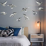 5PCS Seagull Resin Flying Bird Sculpture 3D Art Ornament Decoration Wall Stickers For Home Decor