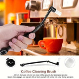 5pcs/set, Coffee Machine Cleaning Kit: Brush, Spoon And 58mm Stainless Steel Blind Filter - Perfect For Espresso Machines