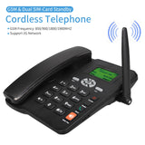 Cordless Desktop Telephone Support GSM 850/900/1800/1900MHZ Dual SIM Card 2G Fixed Wireless Phone W/Antenna Radio Clock