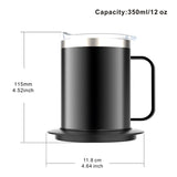 Coffee Mug with Lid - Auto Heat, 131-149℉ Intelligent Constant Temperature, 12.3oz Double Layer Food Grade Cup Warmer