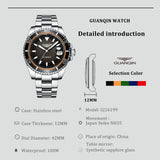 Guanqin Automatic Mechanical Watch NH35A Men's Watch Sapphire Fashion Sports Watch Stainless Steel Waterproof Luminous 2022 New