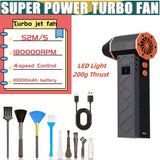 130000 RPM Electric Air Digital Display Violent Blower High-Speed Dust Blowing Handheld Portable Turbo Fan