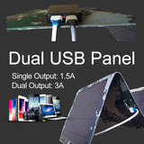 Foldable 5V 100W Dual USB Waterproof Solar Panel - Portable Battery Charger for Mobile Phones, Ideal for Hiking and Outdoor Activities