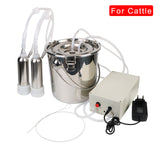 Pasture Breeding Equipments Bucket Automatic Electric Pulsating Milker for Farm Cows Goats Sheep Vacuum Pump 5L Milking Machine