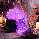 Halloween Light-up Bubble Cauldron with 40 Led Balls DIY Realistics Witches Bowl Kettles Holiday For Home Party Decor