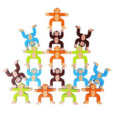 Wooden Stacking Game Building Monkeys Interlock Balancing Blocks Best Gifts For Childrens Toddler Toy