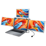 14 inches Laptop Expansion Screen - 1080P FHD Quad-screen Driver, Quick Installation Monitor with 1 Cable for 3 Displays