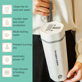 1pc, 350ml Portable Electric Kettle, 5 Mins Fast Boiling Tea Pot Coffee Pot Heating Cup, 3-in-1 Kettle