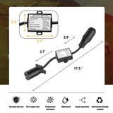 10X USA European Trailer Light Converter 7 Way Flat Socket (US Vehicle) To 13-Pin Round Plug (EU Trailer)