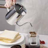 1pc 600ml Hand-Pouring Coffee Pot with No. 6 Handle and Cover - Perfect for Brewing Delicious Coffee at Home