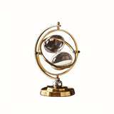1pc Side Globe Rotatable Hourglass Ornament,Metal Can Rotate Craftwork Creativity Modern Art Home Desk Accessory,room Decor