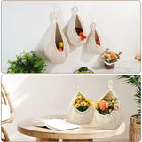 Fruit Baskets Kitchen - 3Pack Boho Wall Hanging Basket With 6Pcs Hooks For Fruits Vegetable Potato Storage