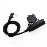 2Pin Tactical Bowman Elite Radio Headset Earpiece with U94 Style PTT for Baofeng UV-5R Kenwood Portable Walkie Talkie Accessory