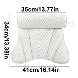 Support Pillow Bath Headrest For Neck And Back Soft Large Comfort 3D Mesh Hot Tub Accessories With 6 Strong Suction
