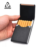 CRUSHER Portable Fashion Cigarette Case Magnetic Buckle Flip Cover PU Cigar for Lighter Card Storage Box Smoking Accessories