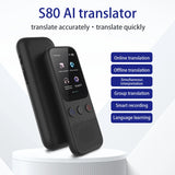 S80 Language AI Translator Device with 138 Languages Voice Translating 17 Offe Translation Simultaneous Interpretation Gift