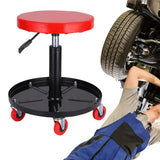 Car Maintenance Liftable Metal Chair for nical Workshop Adjustable Roller Wheels Seat Garage with Tray Stool Tool